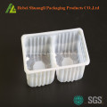 Disposable plastic biscuit tray with divisions